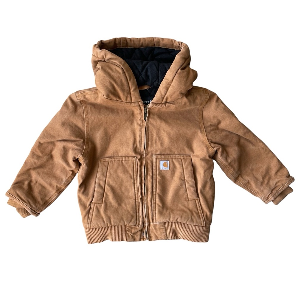 Carhartt Kids Tan Hooded Insulated Jacket Size 3T